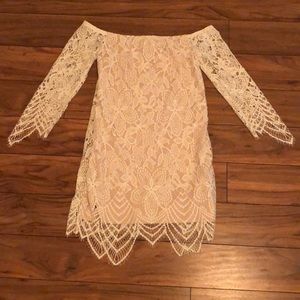 Express white off the shoulder lace dress